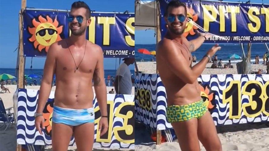 Borat abre barraca na praia após se recuperar de tiro
