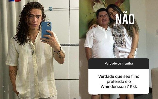 Pai de Whindersson Nunes fala que o comediante não é seu filho preferido