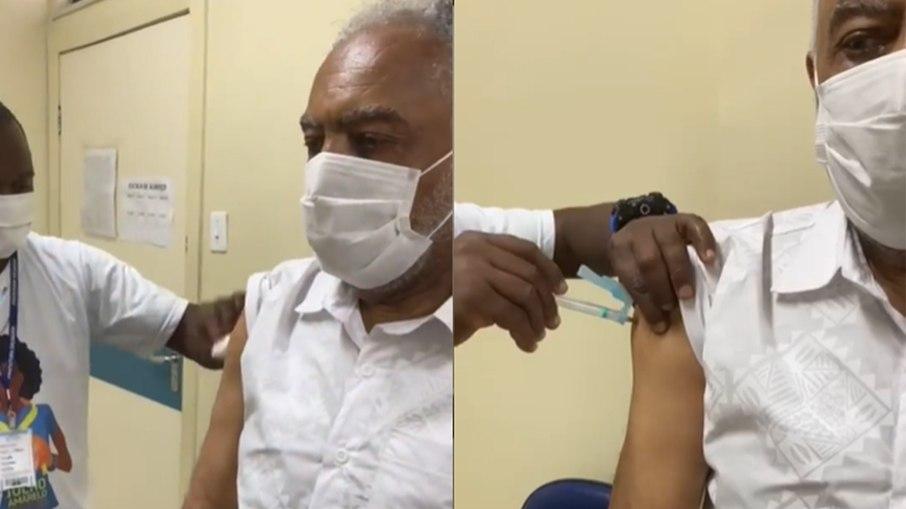 Gilberto Gil é vacinado contra Covid-19 em Salvador