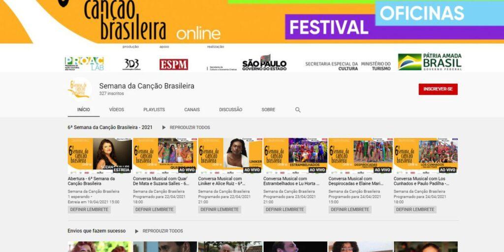 6ª Semana da Canção Brasileira começa hoje de forma virtual