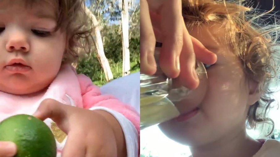 Rafael Vitti mostra que Clara Maria é adepta ao shot matinal com limão