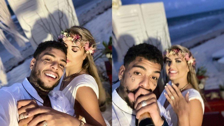 Deolane e MC Kevin fizeram cerimônia de noivado