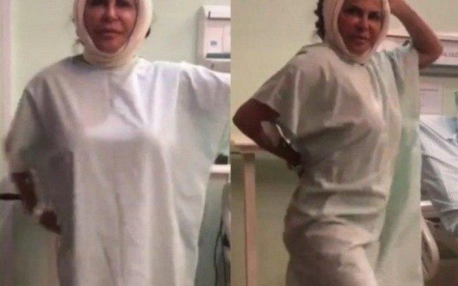 Gretchen dança no hospital após outra cirurgia plástica