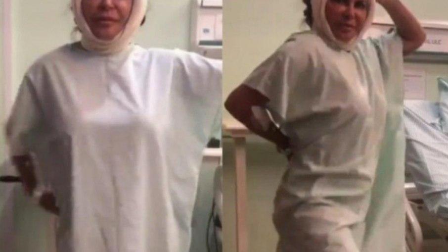 Gretchen dança no hospital após outra cirurgia plástica