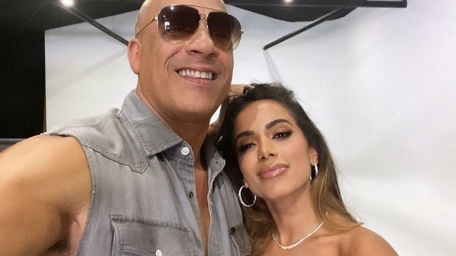 Anitta posta foto com Vin Diesel e confirma música em 'Velozes e Furiosos'