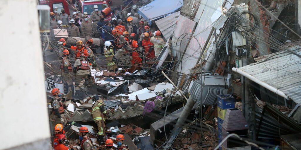 Bombeiros resgatam, sem vida, mais uma vítima de desabamento no Rio
