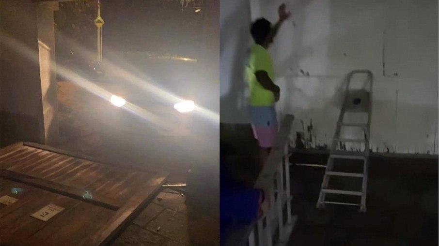 Gui Napolitano derruba  portão da casa de Bruno De Luca