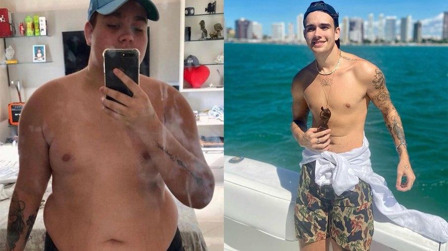 Rafa Almeida, filho de Solange Almeida, comemora dois anos da bariátrica