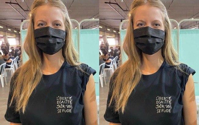 Gabriela Prioli usa camiseta para xingar Bolsonaro