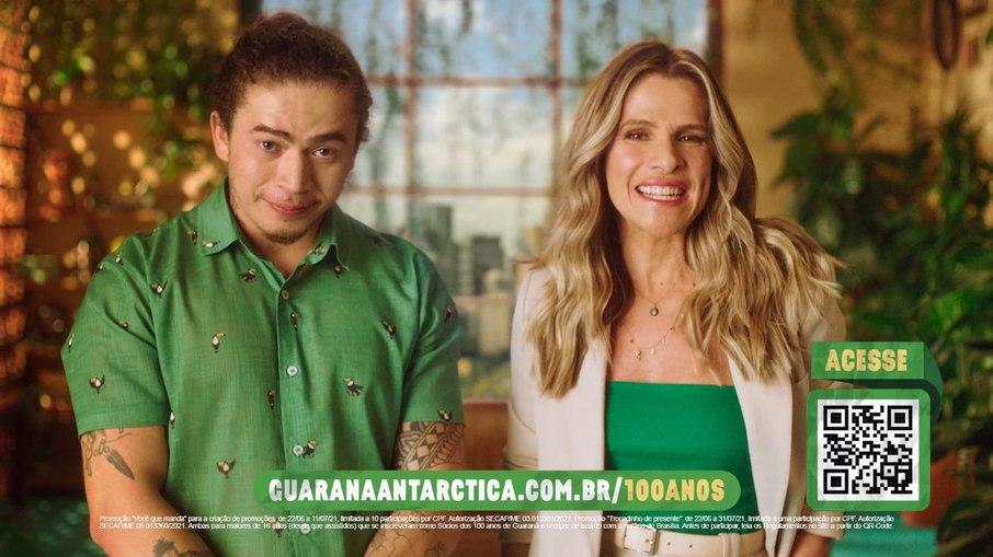 Ingrid Guimarães e Whindersson convidam pessoas a serem sócios de refrigerante