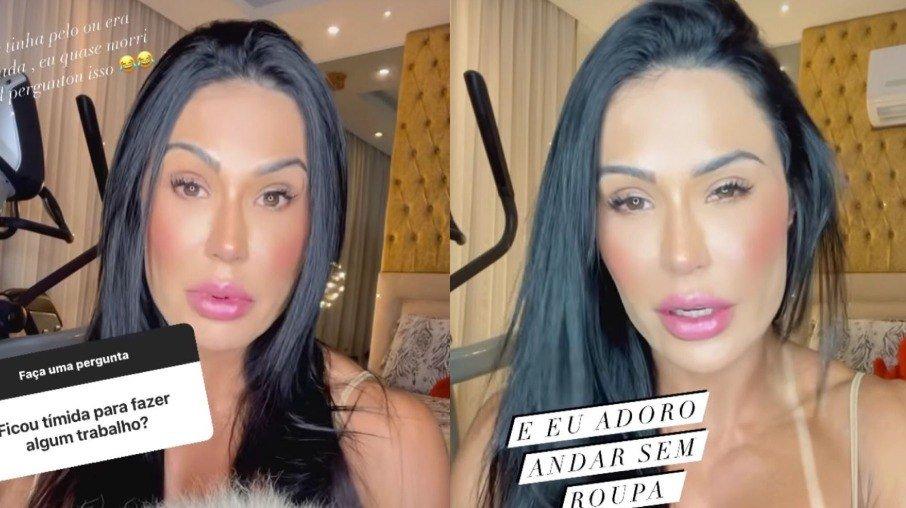 Gracyanne revela que ficou tímida ao posar nua: 