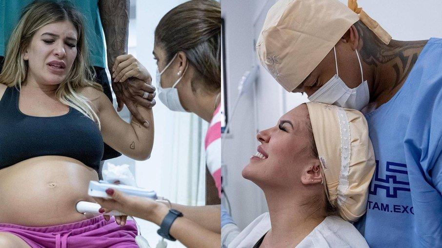 Lorena Improta sai da maternidade com a filha Liz