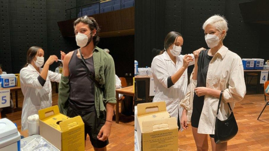 Rodrigo Simas e Agatha Moreira recebem segunda dose da vacina contra a Covid-19