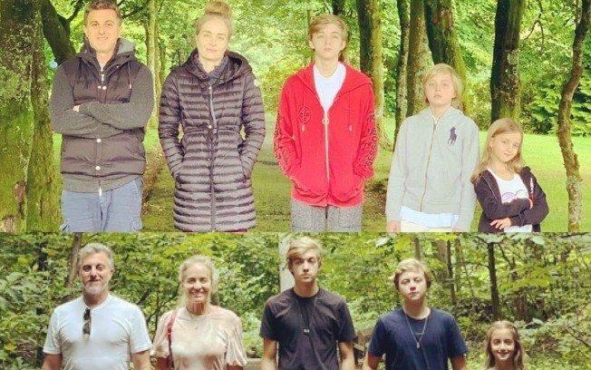 Luciano Huck posta foto com antes e depois de família: 