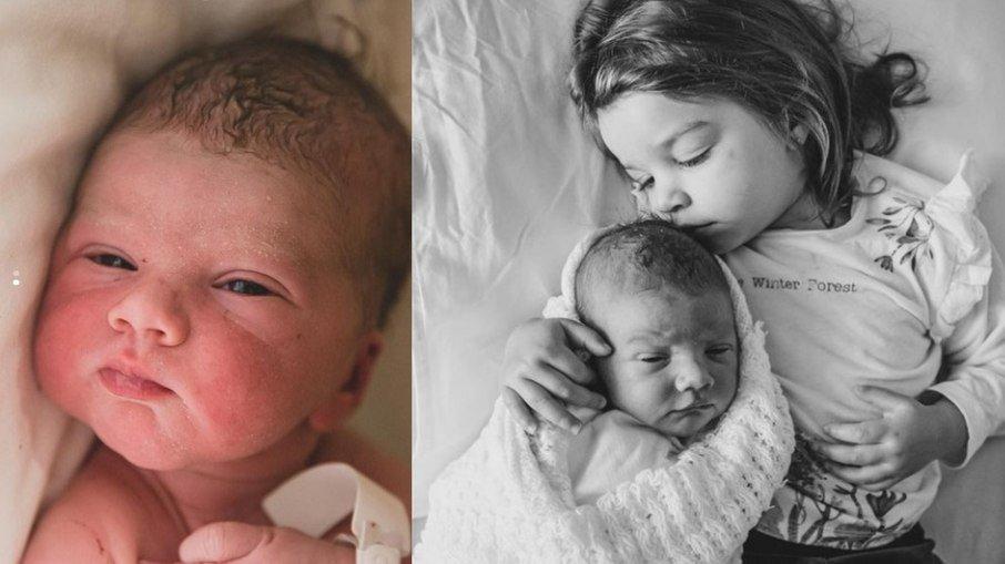 Filha de Chay Suede se derrete com irmão recém-nascido: 