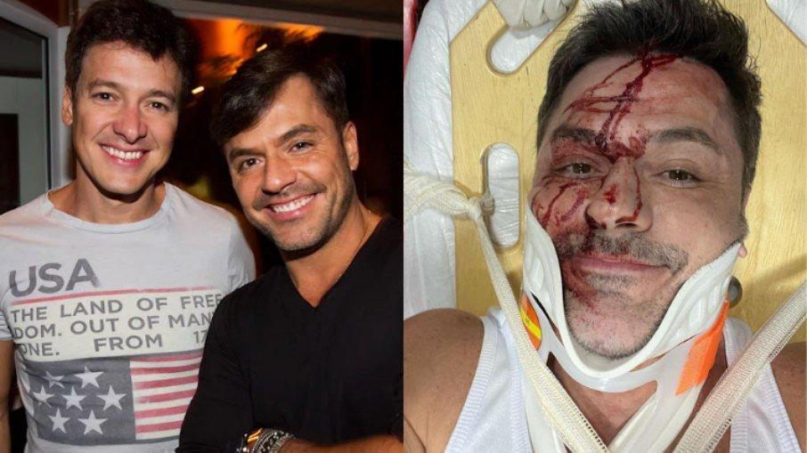 Irmão de Rodrigo Faro se envolve em acidente de carro e posta fotos machucado