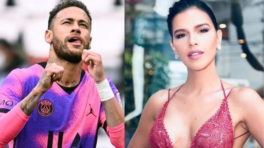 Neymar e Mariana Rios trocam beijos em festa