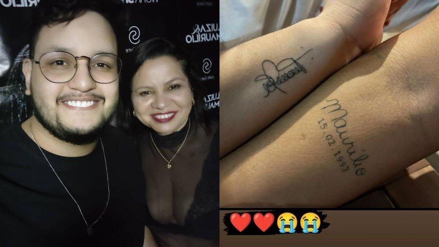 Mãe de Maurílio mostra tatuagem que fez em homenagem ao filho