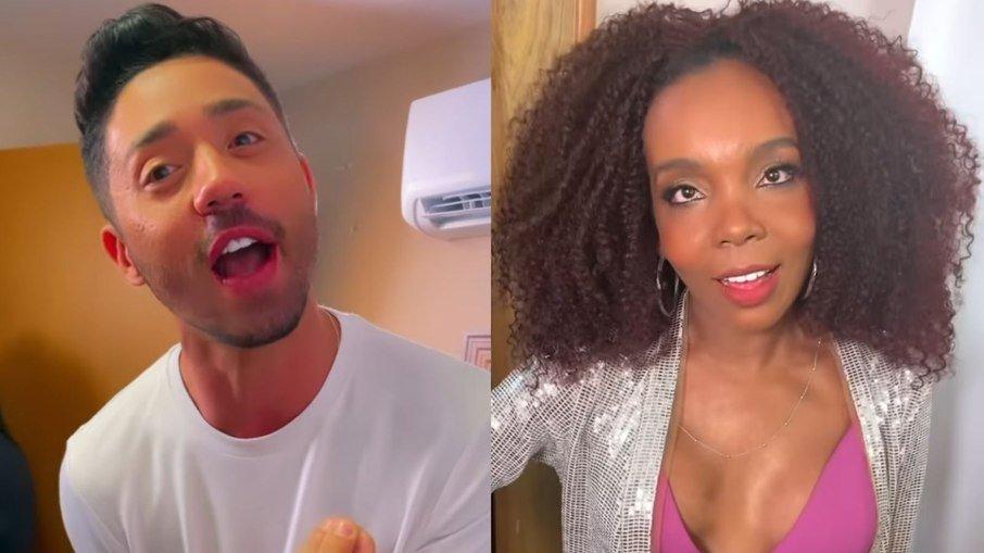 Rico curte show com Bil e se emociona ao conhecer Thelminha