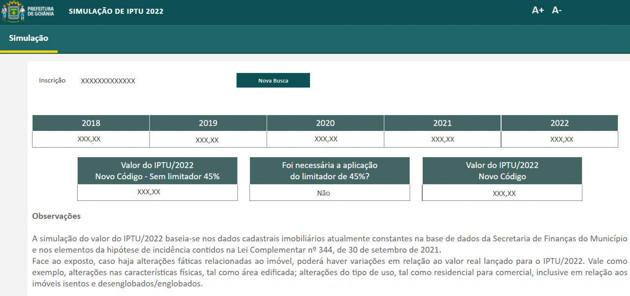 Simulador para cálculo do IPTU está disponível à população