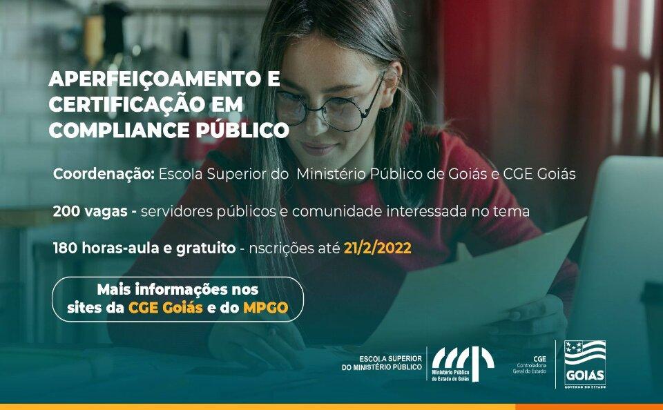 CGE e MP-GO abrem inscrições para curso de certificação em compliance público