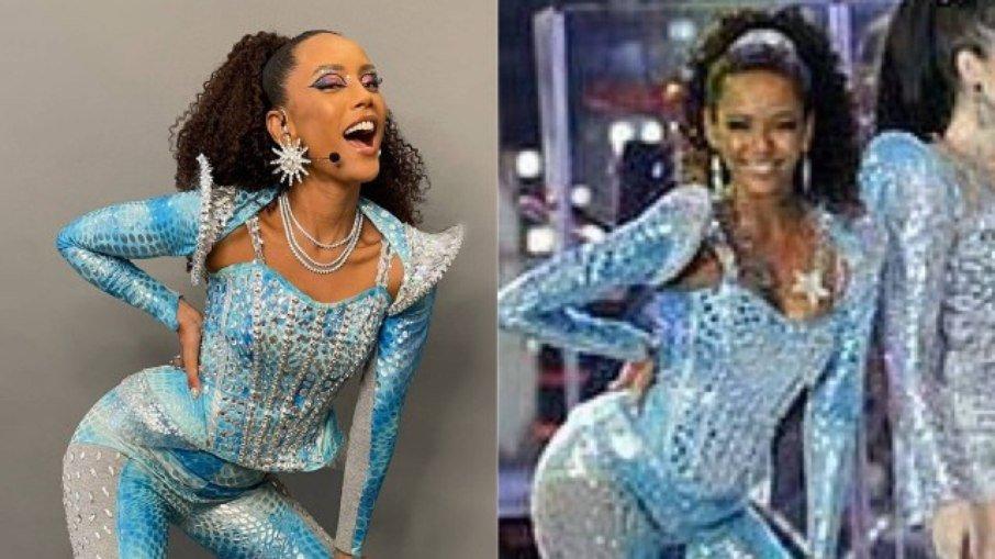 Taís Araújo grava 'The Masked Singer' com figurino das empreguetes