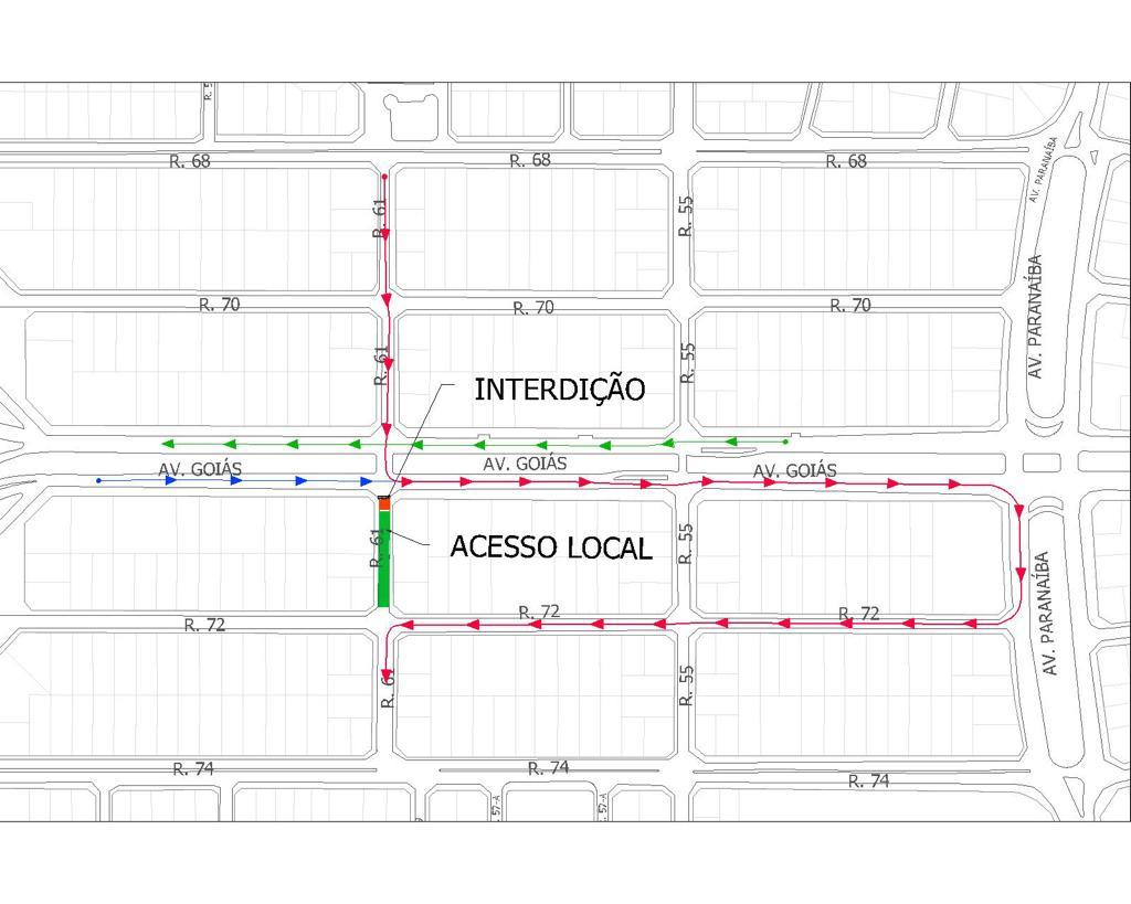 Trecho da Rua 61 será interditado para obras do BRT nesta quinta-feira, 20