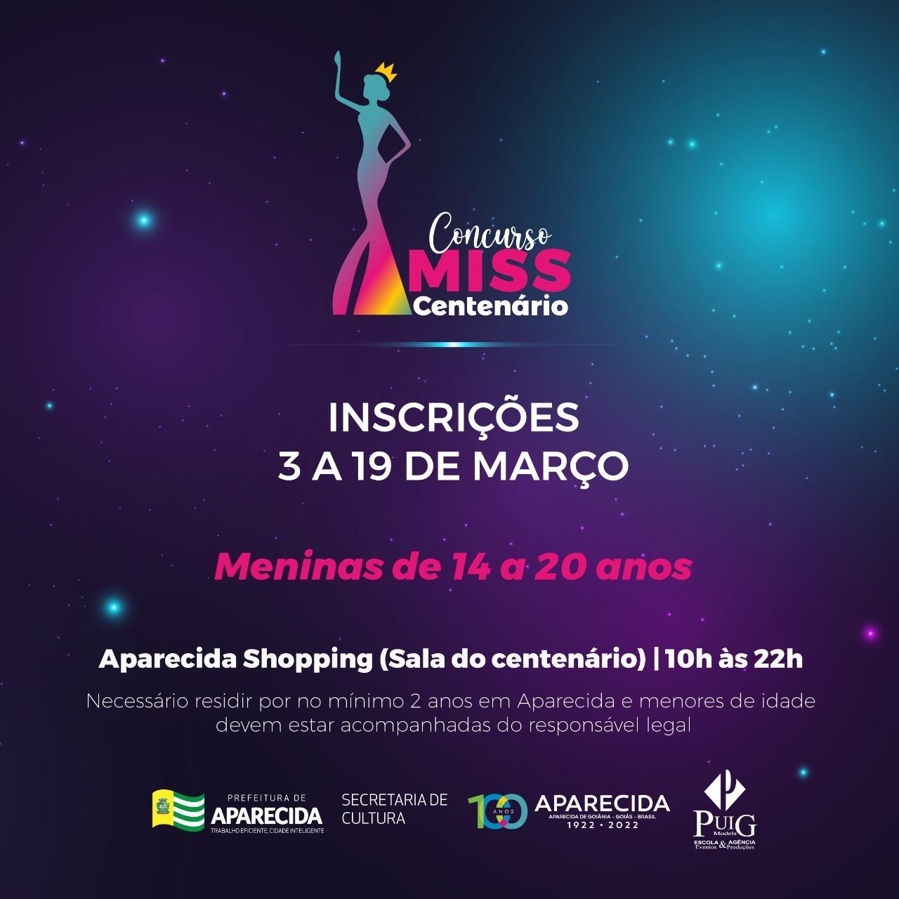 Aparecida abre inscrições para Miss Centenário