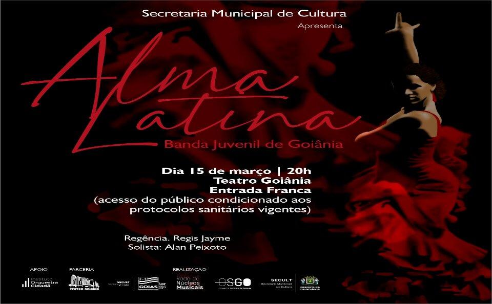 Banda Juvenil de Goiânia apresenta Alma Latina no palco do Teatro Goiânia