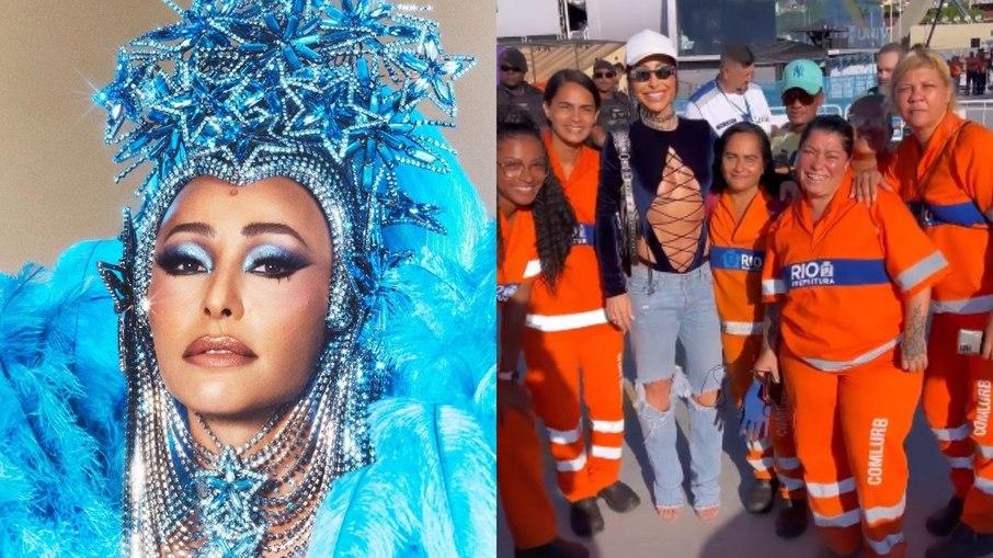'Carnaval 2022': Sabrina Sato posa com garis em apuração na Sapucaí