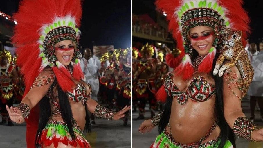 Carnaval: Viviane Araujo usou cabelos de 5 mulheres em peruca gigante