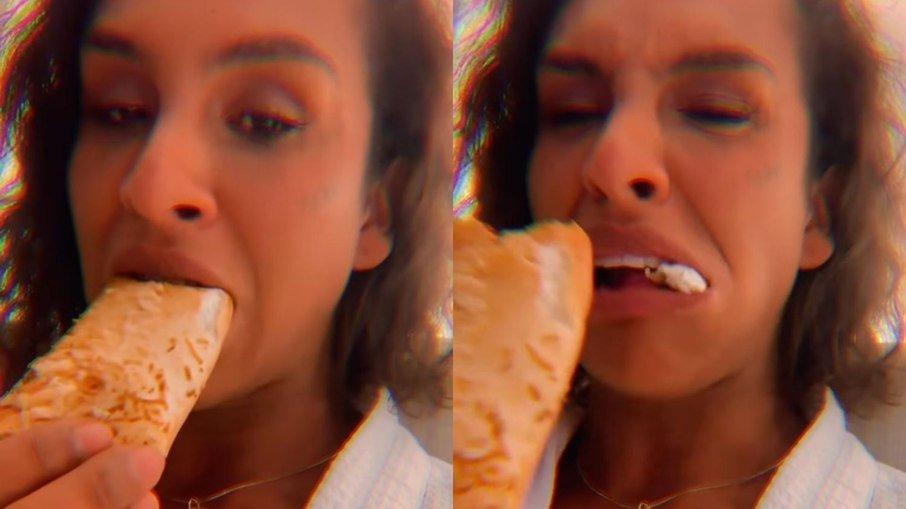Linn da Quebrada come pão e alfineta Arthur Aguiar: 
