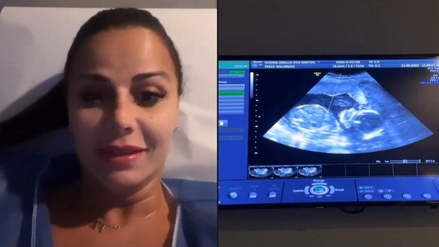 Viviane Araújo faz exame para checar saúde do filho antes de desfile