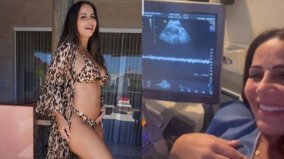 Viviane Araújo ouve coração do bebê: 
