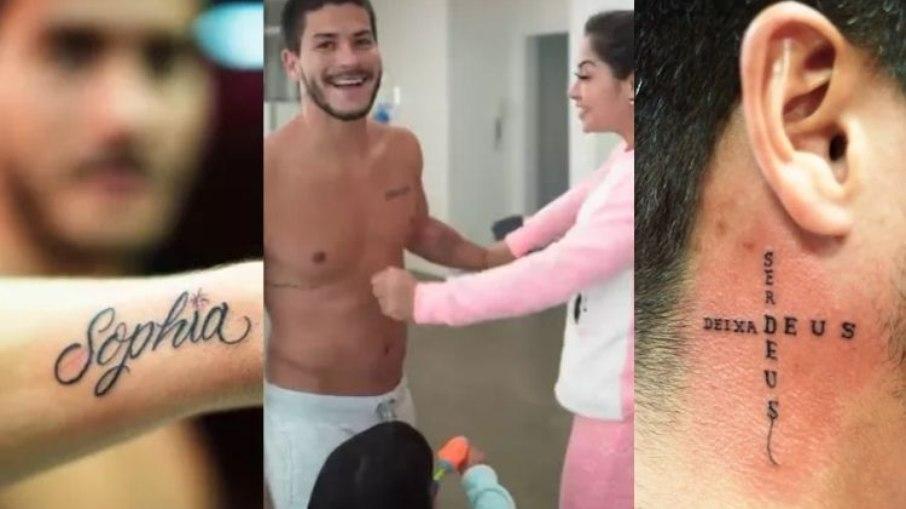 Arthur Aguiar tatua homenagem à Maíra Cardi, filha e fãs