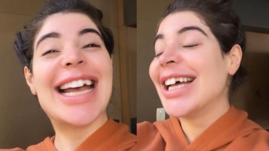 Gkay quebra lente de contato dental e faz piada: 'Estou bangela'