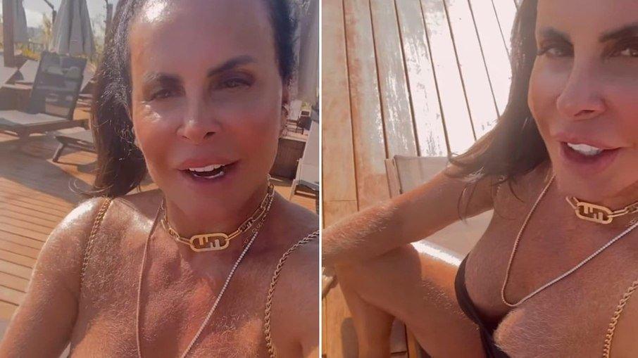 Gretchen é comparada a Tony Ramos após exibir pelos no peito e costas