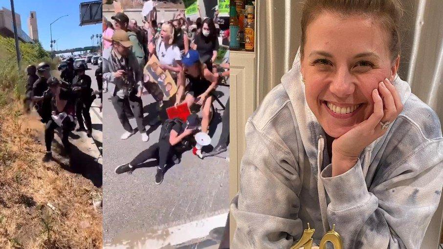 Atriz de ‘Três é Demais’ é atacada por policiais em protesto nos EUA