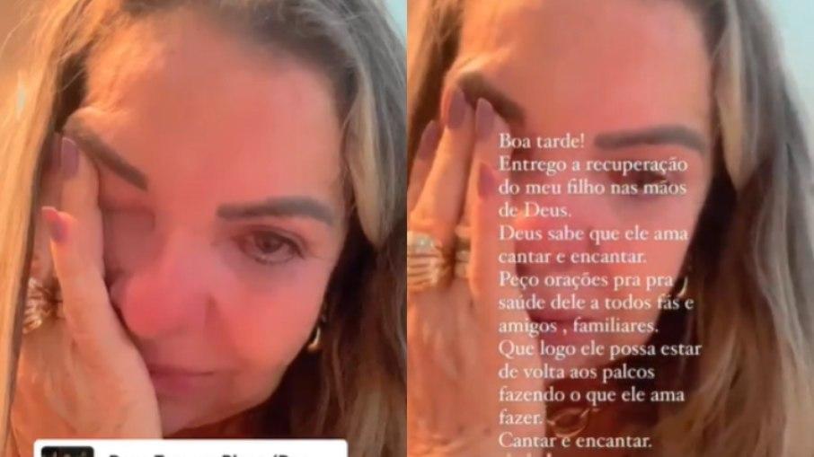 Mãe de Wesley Safadão chora pelo estado de saúde do cantor