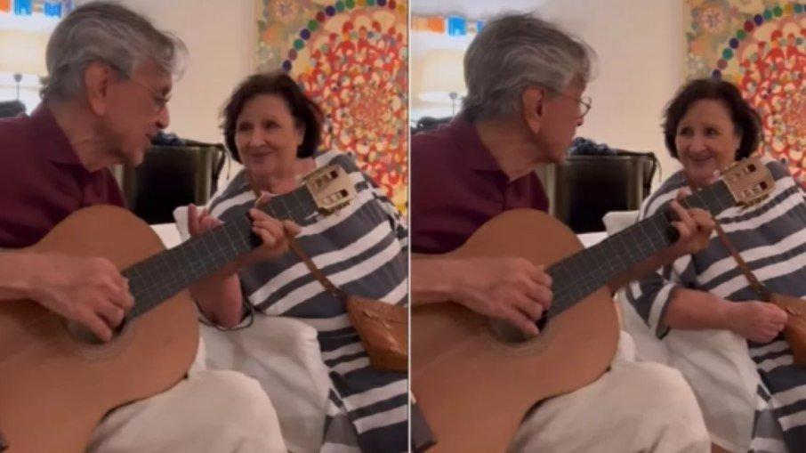 Caetano Veloso e mãe de Paulo Gustavo cantam juntos; veja vídeo
