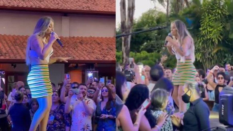 Walkyria Santos viraliza ao dar bronca no filho ao vê-lo virar uísque