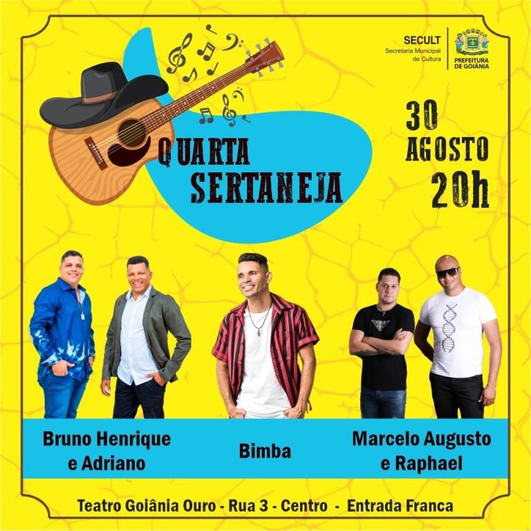 Prefeitura promove 2ª edição do projeto ‘Quarta Sertaneja’ com shows no Teatro Goiânia Ouro