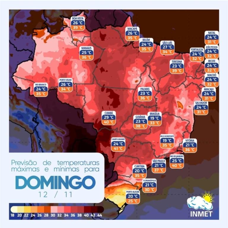 Prefeitura de Goiânia alerta para alta temperatura que pode atingir a Capital neste domingo (12/11), com possibilidade de chegar a 38°C