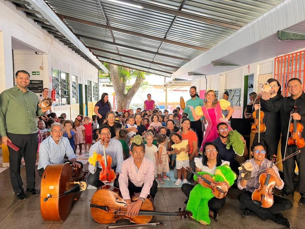 Orquestra Sinfônica de Goiânia encanta crianças com Concerto Didático no Cmei Dr. Elizabeth