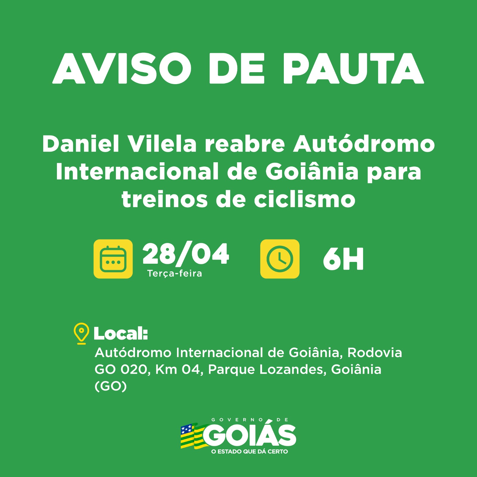 Agenda do governador para terça-feira