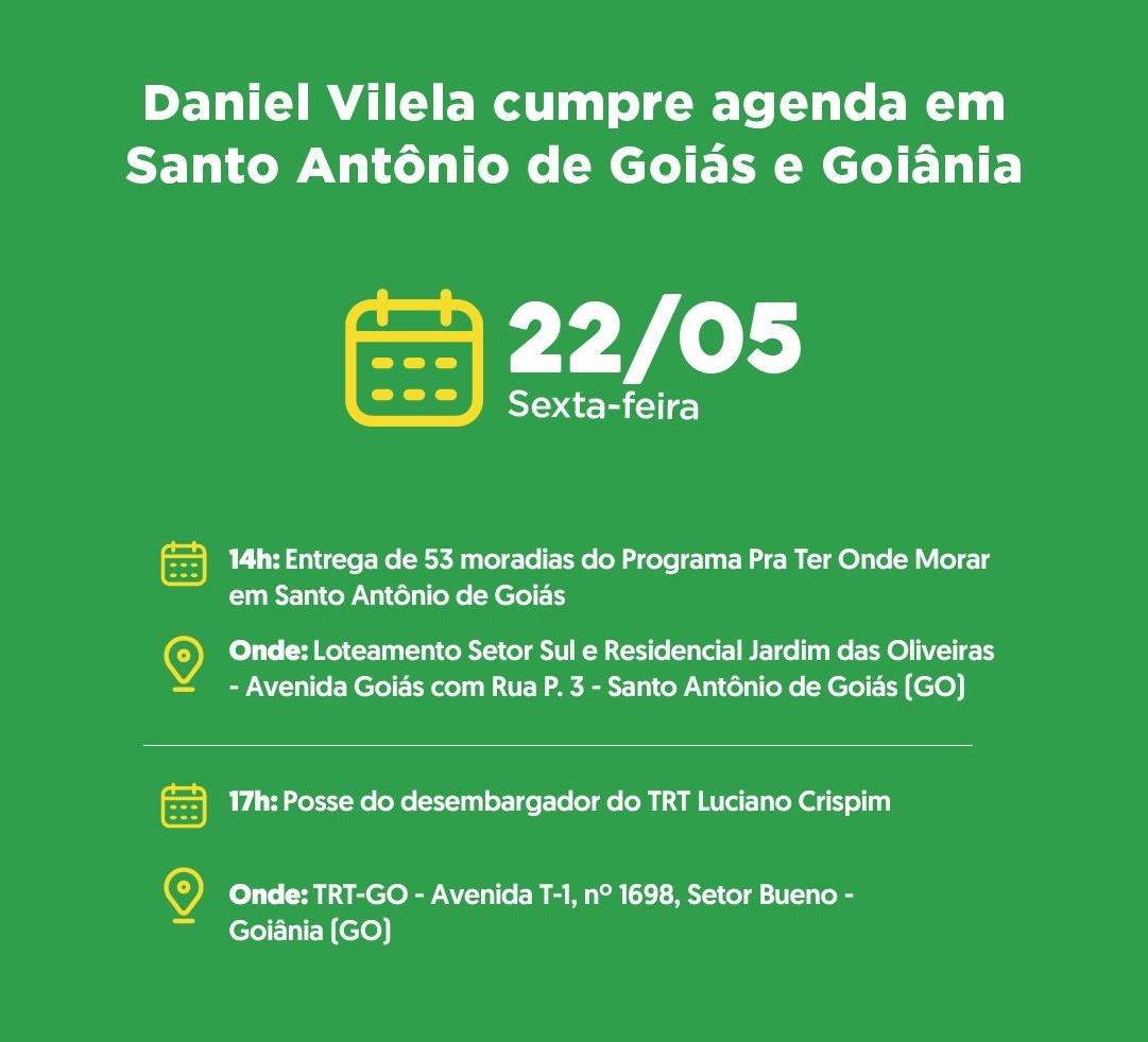 Agenda do governador para sexta-feira