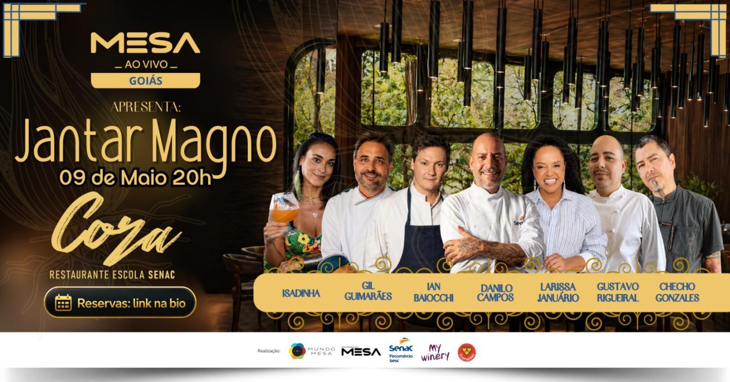 Jantar Magno no Cora Restaurante encerra séries de jantares do Mesa Ao Vivo Goiás