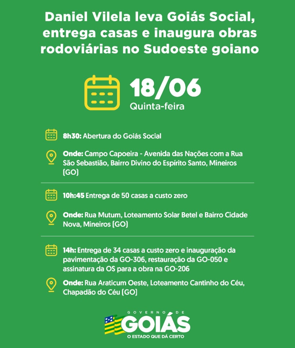 Agenda do governador para quinta-feira