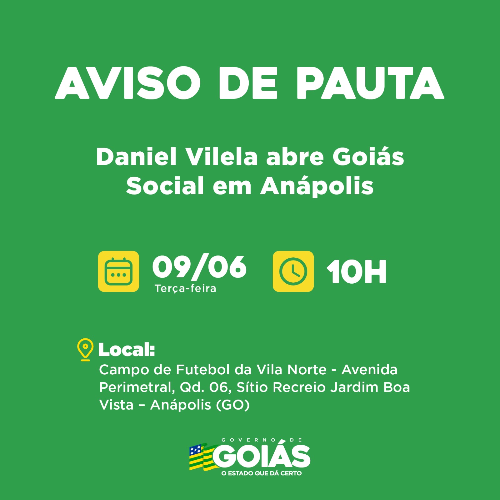 Agenda do governador para terça-feira