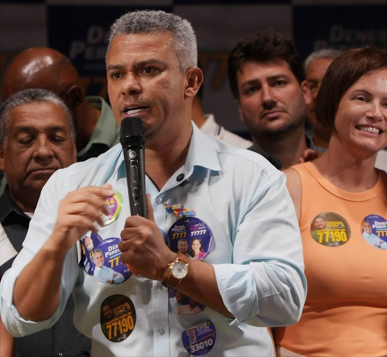 Denes Pereira lança candidatura à federal em evento com mais de 3 mil apoiadores Daniel Vilela e Gracinha